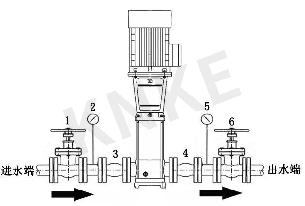 立式多級管道式增壓泵安裝示意圖
